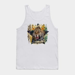 Country Roaring Leopard With Saying Tank Top